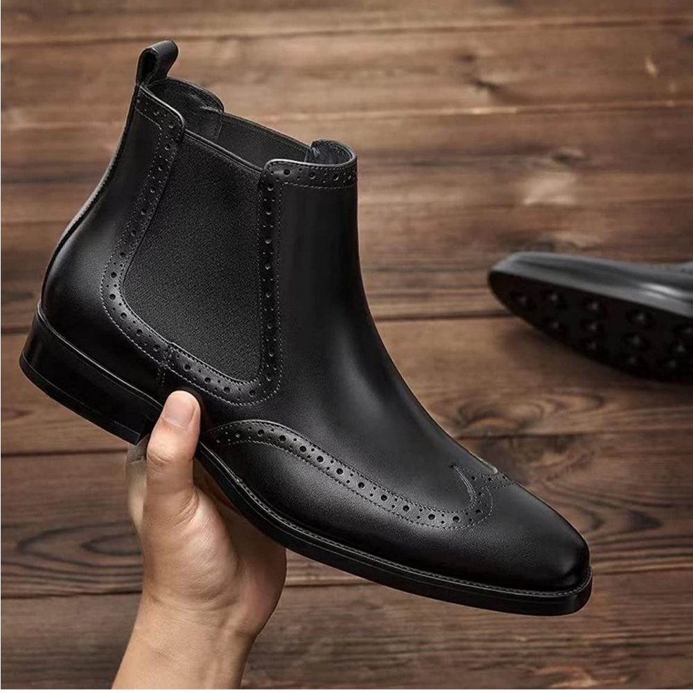 BRAND NEW MENS STYLISH BLACK FALL CHELSEA BOOTS NWT - Picture 2 of 6